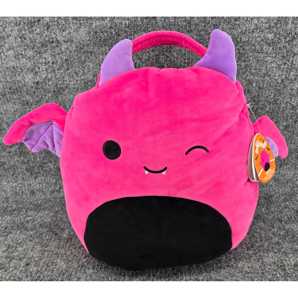Squishmallows Wakisha Halloween Treat Bag Pink Winking Dragon Plush Large NEW